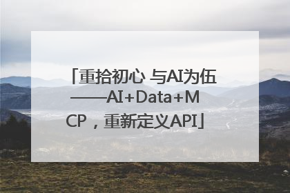 重拾初心 与AI为伍——AI+Data+MCP，重新定义API