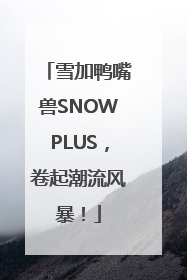 雪加鸭嘴兽SNOWPLUS，卷起潮流风暴！