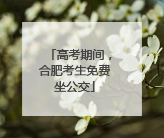 高考期间，合肥考生免费坐公交