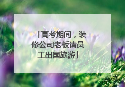 高考期间，装修公司老板请员工出国旅游