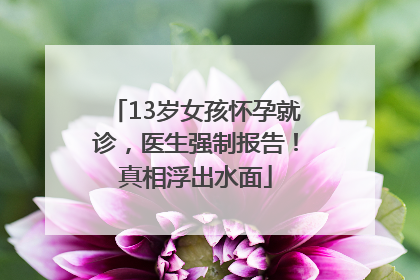 13岁女孩怀孕就诊，医生强制报告！真相浮出水面