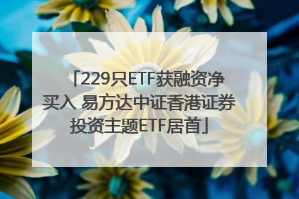 229只ETF获融资净买入 易方达中证香港证券投资主题ETF居首