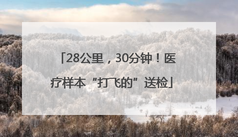 28公里，30分钟！医疗样本“打飞的”送检